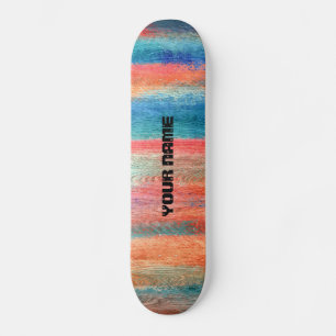 Colourful Wood Grain Skateboard