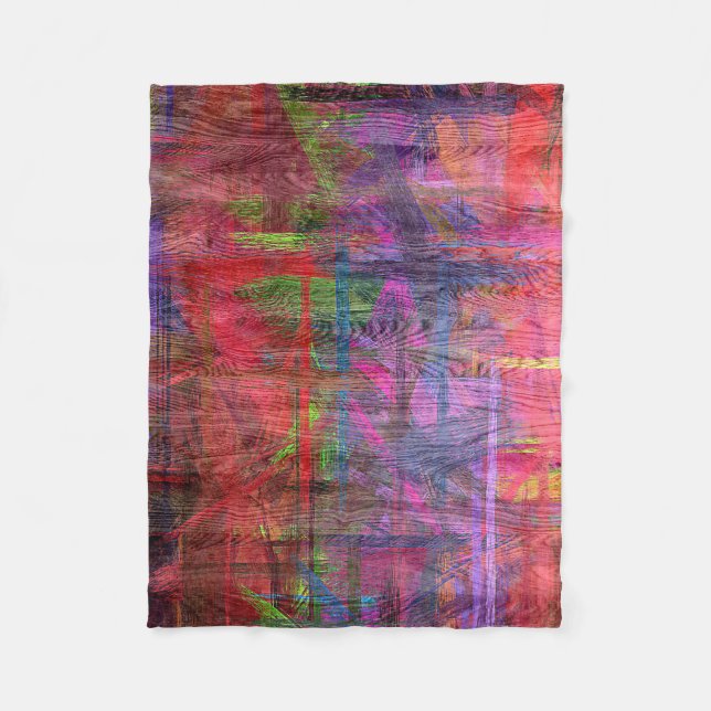 Colourful Wood Grain Texture #2 Fleece Blanket (Front)