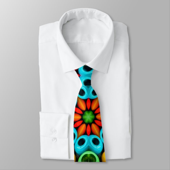 Colourful Wooden Balls Pattern Tie (Tied)