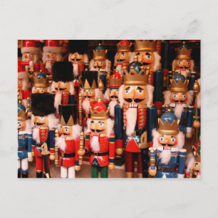 Colourful wooden nutcrackers postcard
