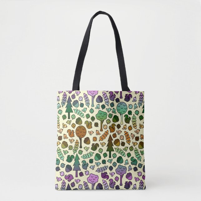 Colourful Woodland Creatures Tote Bag (Front)