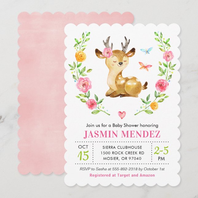 Colourful Woodland Forest Baby Shower Sprinkle Dee Invitation (Front/Back)