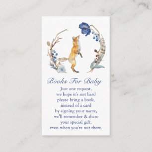 Colourful Woodland Fox Books For Baby Enclosure Card