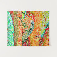 Colourful Woodpecker in Tree Faux Mosaic