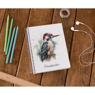 Colourful Woodpecker in watercolor Notebook
