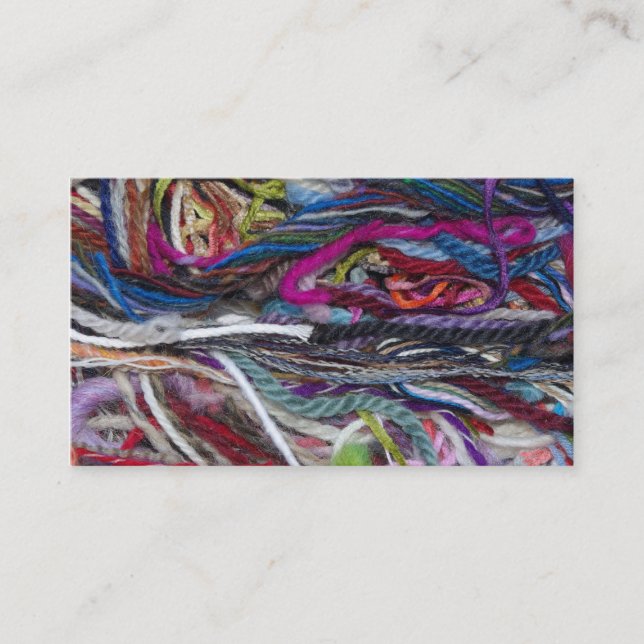 Colourful  wool fibres business card (Front)