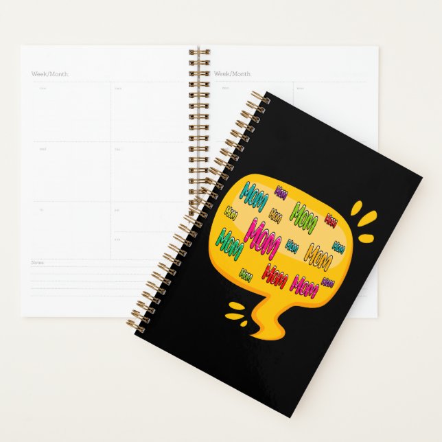 Colourful Word Mum with Thought Bubble Planner (Display)