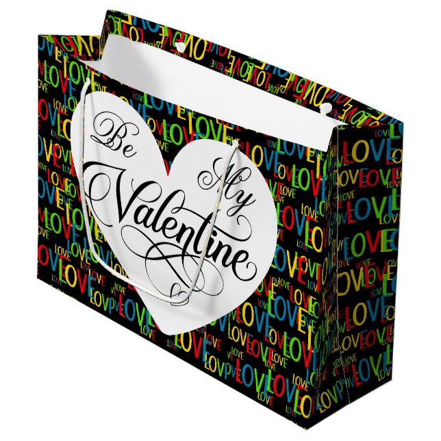 Colourful Words Of Love Large Gift Bag (Front Angled)