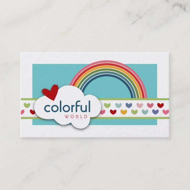 Colourful World Business Cards (Front)