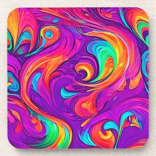 Colourful World: Flowy Patterns Coaster