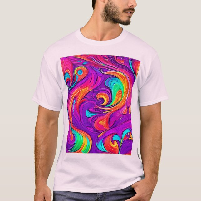 Colourful World: Flowy Patterns T-Shirt (Front)