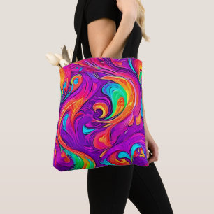 Colourful World: Flowy Patterns Tote Bag