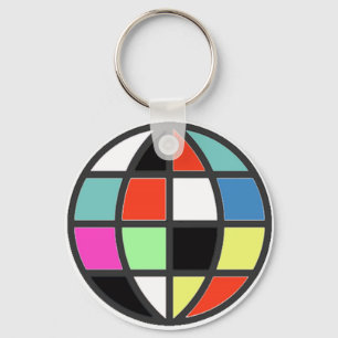 colourful world globe key ring