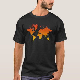Colourful World Map One World Travel and Philant T-Shirt