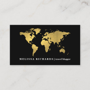 Colourful World Map Travel  Blog Business Card