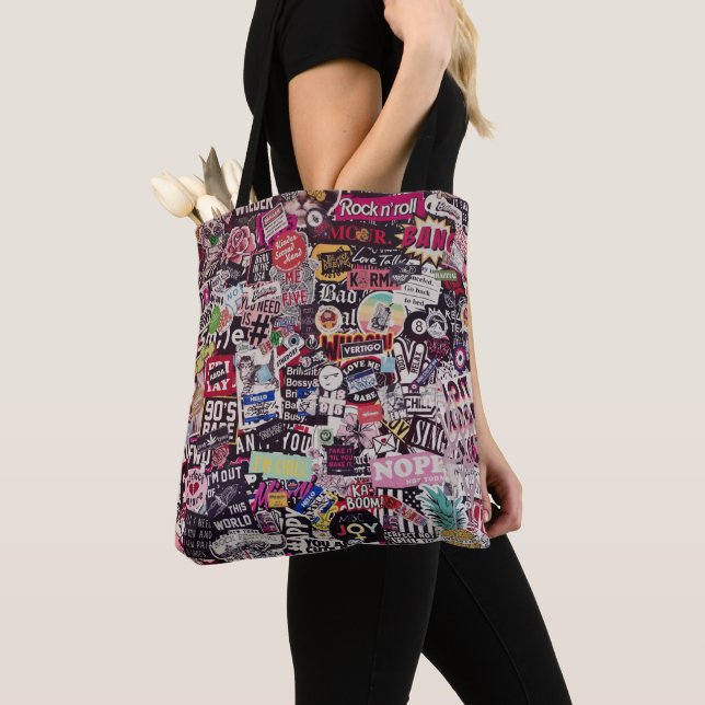 Colourful world of stickers  tote bag (Close Up)
