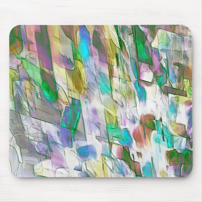 Colourful worn, fray between matte and satin mouse mat (Front)