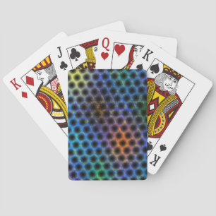 Colourful worn with black polka dots. playing cards