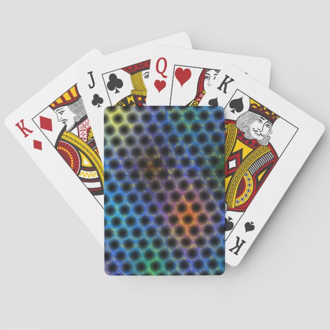 Colourful worn with black polka dots. playing cards (Back)