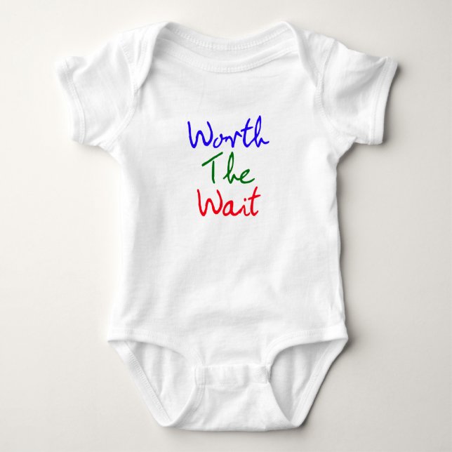 Colourful Worth The Wait Baby Bodysuit (Front)