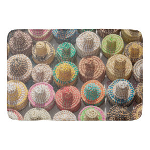 Colourful Woven Hats Bath Mat