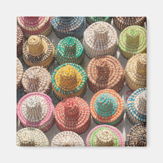Colourful Woven Hats Magnet (Front)