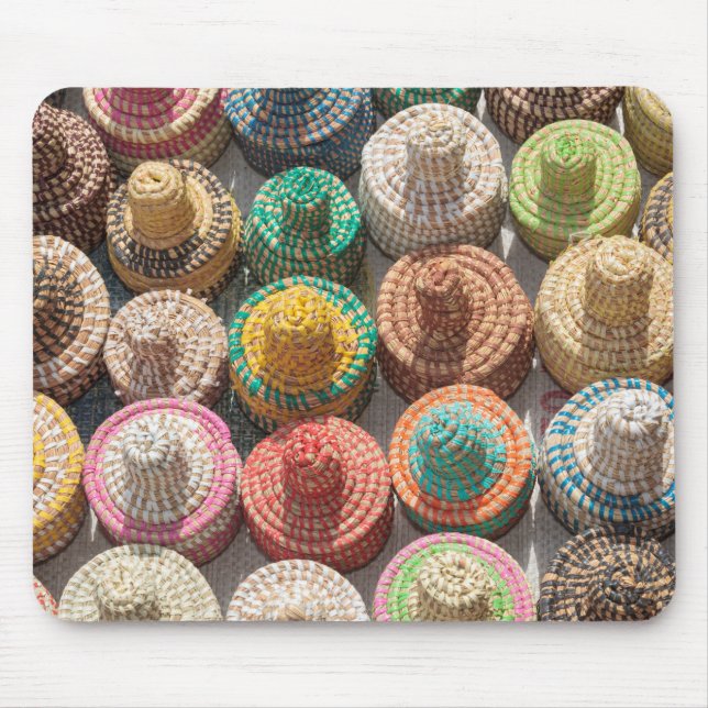 Colourful Woven Hats Mouse Mat (Front)