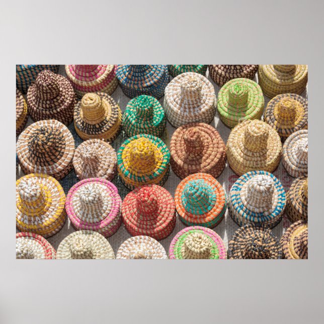 Colourful Woven Hats Poster (Front)