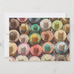 Colourful Woven Hats Thank You Card