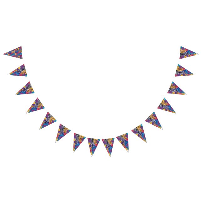 Colourful wrapping paper featuring creative floral bunting  (All)