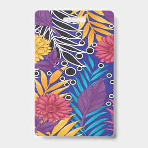 Colourful wrapping paper featuring creative floral ID badge