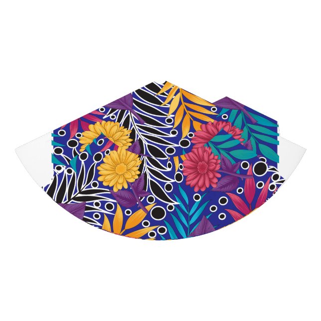 Colourful wrapping paper featuring creative floral party hat (Front)