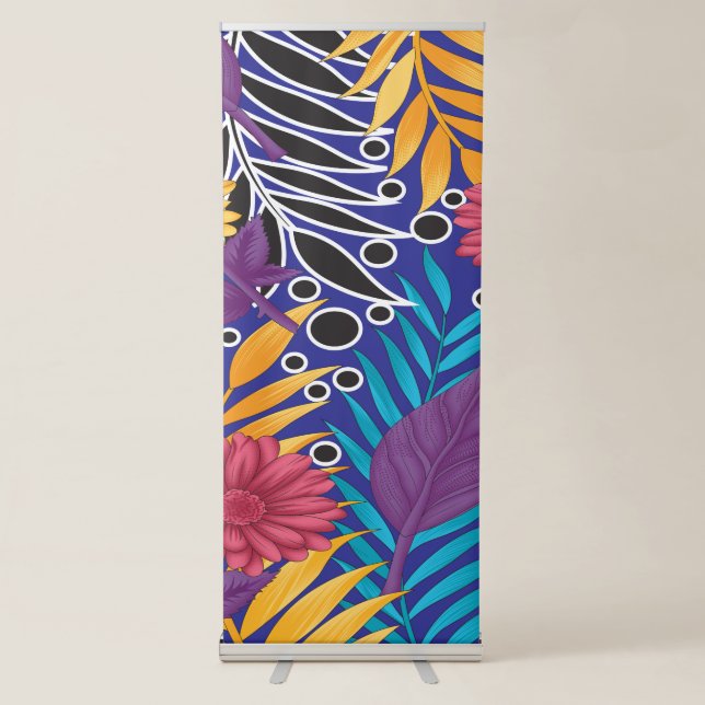 Colourful wrapping paper featuring creative floral retractable banner (Front)
