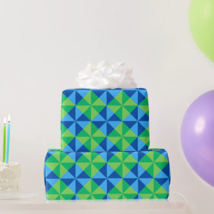Colourful wrapping paper in blue and green