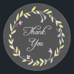 Colourful Wreath Chalkboard Thank You Stickers<br><div class="desc">Colourful Wreath Chalkboard Thank You Stickers</div>
