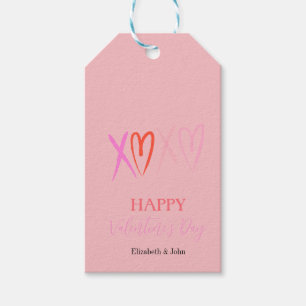 Colourful "XOXO" Hearts Valentine's Day   Gift Tags