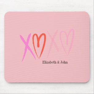 Colourful "XOXO" Hearts Valentine's Day   Mouse Mat