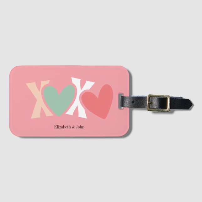 Colourful "XOXO" Valentine's Day   Luggage Tag (Front Horizontal)