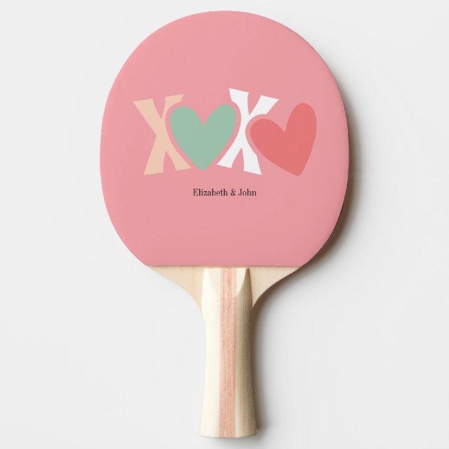 Colourful "XOXO" Valentine's Day   Ping Pong Paddle (Front)