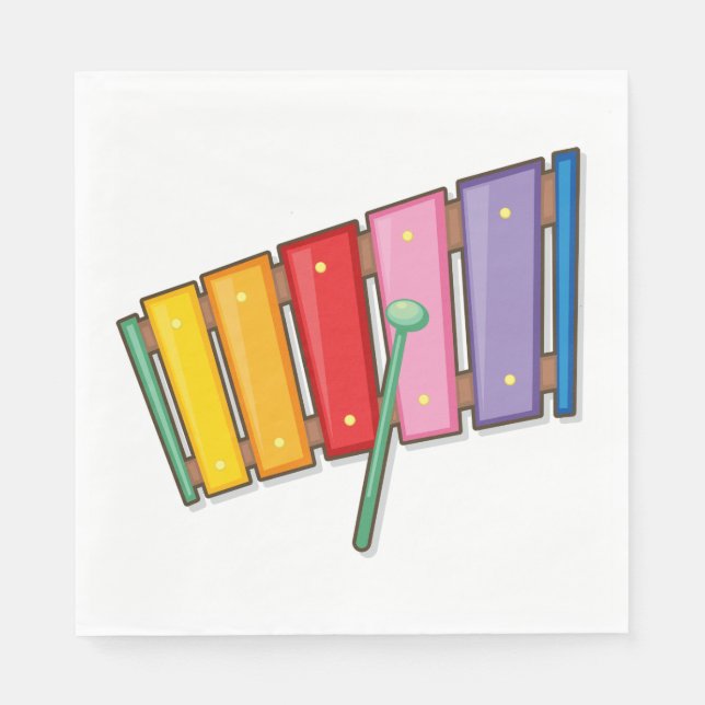 Colourful Xylophone Instrument Napkins (Front)