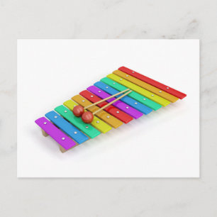 Colourful xylophone postcard