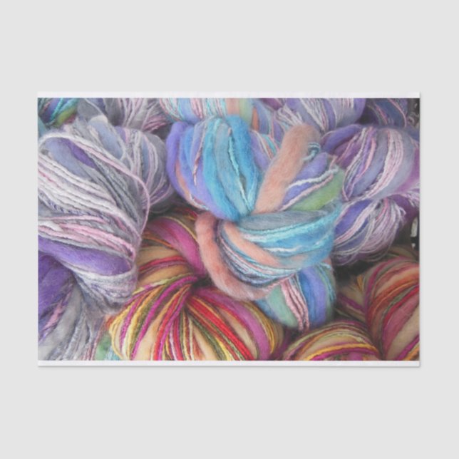 Colourful Yarn Skeins for Knitting, Crochet   Tissue Paper (Front)
