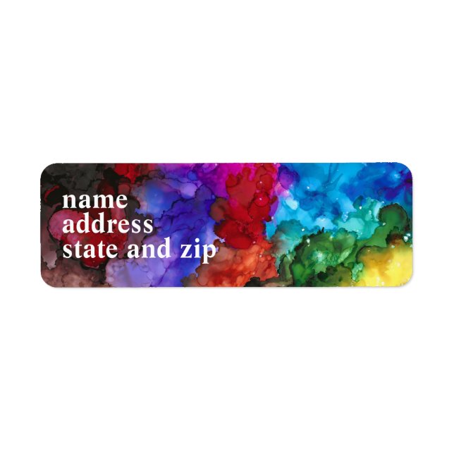 Colourful year-round original art return address (Front)