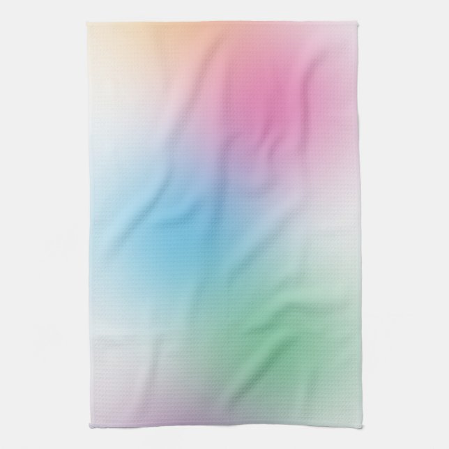 Colourful Yellow Blue Green Pink Purple Template Tea Towel (Vertical)