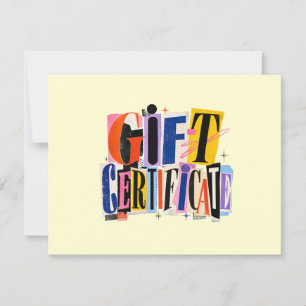 Colourful Yellow Business Gift Certificate
