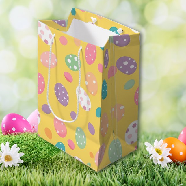 Colourful yellow Easter Egg Party  Medium Gift Bag (Colorful yellow Easter Egg Party Medium Gift Bag)
