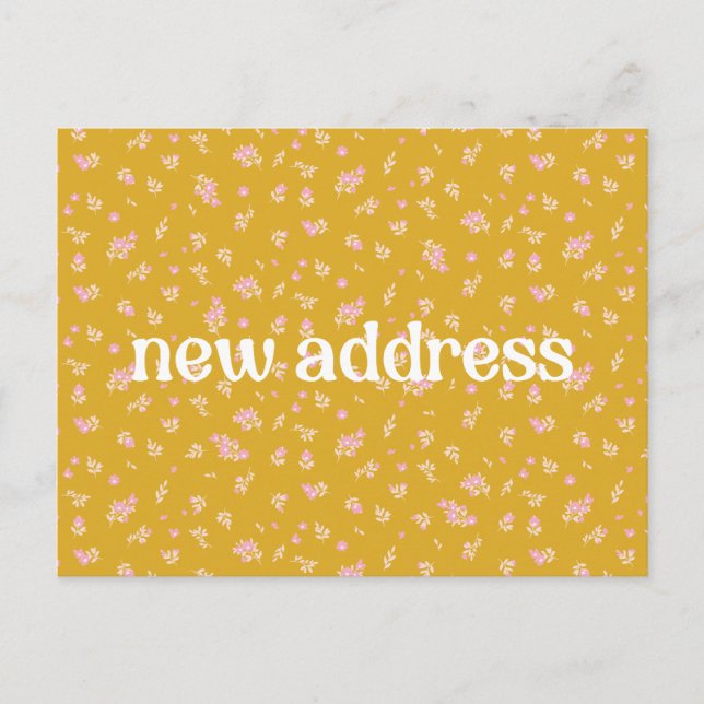 Colourful Yellow Floral We Moved New Home Moving Postcard (Front)
