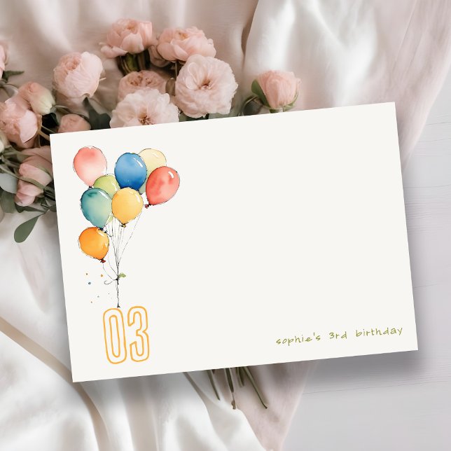 Colourful Yellow Red Green Balloons Kids Birthday Card (Creator Uploaded)