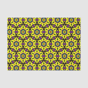 Colourful Yellow Stained Glass Mandala Pattern Tissue Paper