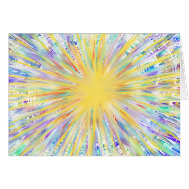 Colourful Yellow Starburst Vibrant Funky Arty Star (Front Horizontal)